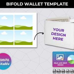 Bifold Wallet Template, Sublimationsvorlage, Bifold Wallet Sublimation, Male Leather Wallet, Men Wallet, Geschenk für Ihn, svg, Canva Editierbar