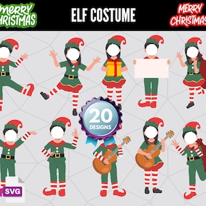 Weihnachten fügen Sie Ihr eigenes Foto Gesicht, DIY Elfe PNG Bundle, Elfen Gesicht Blank, Weihnachtshandwerk für Kinder, Xmas Bulletin Board Class Decor