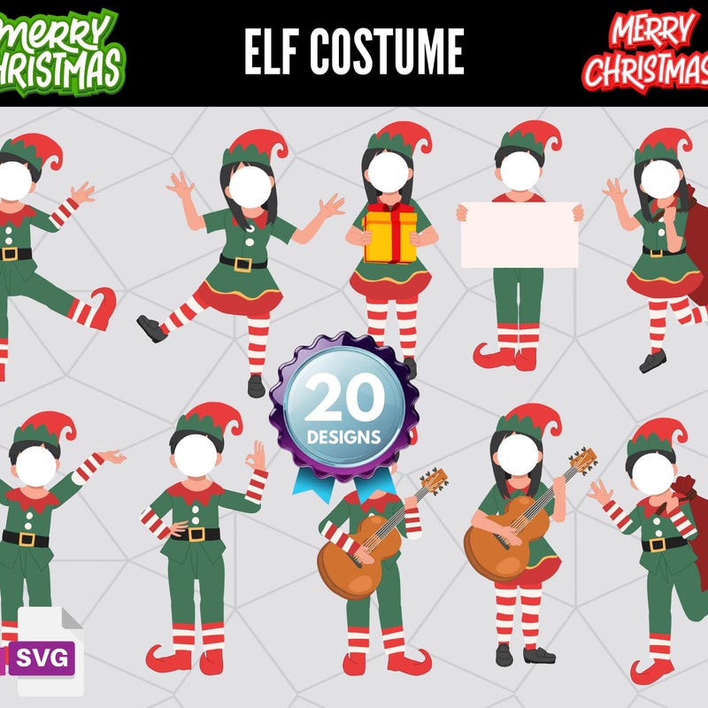 Faceless Elf Template Etsy Faceless Elf Template Etsy
