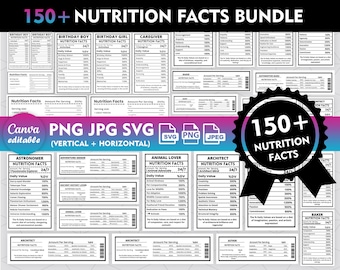 150+ mallar för näringsfakta, näringsfakta PNG, mall för födelsedagsnäringsfakta, näringsfakta SVG, mugg för mammas näringsfakta