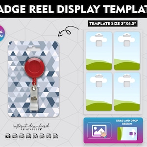 Badge Reel Card Display Template, Canva Editable (SVG Files)