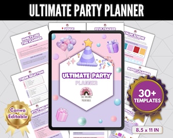 Ultimate Party Planner Bundle, Canva Editable (Digital Download)
