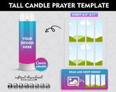 Tall Prayer Candle Template, Prayer Candle Label Template, Prayer Candle Sticker Template, Saint Candle, Memorial Candle, Canva Editable