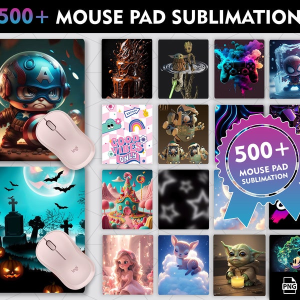 500+ Mouse Pad Sublimation Designs, Mega Bundle, Computer Personalised Designs, Digital Mouse Pad PNG, Sublimation Mouse Pad PNG