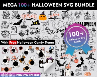 100+ Halloween SVG-Bundle, Herbst, Kürbisgesicht (Digitaler Download)