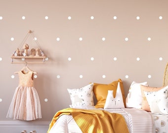 Stickers White Dots Removable, Polka dots decals, 4 cm dots, 3 cm dots, Kids room decoration, Circle stickers, Colorful 63NW