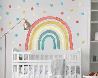 Wall Sticker Rainbow Watercolor Removable, Kids room decor, Kids place, Rainbows, Rainbow decor, Colorful Rainbow, Children room A52