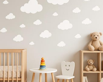 White Cloud Wall Stickers, Kids room, Nursery decoration 52NW