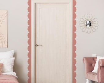 Jakobsmuschel Wandtattoo, Kinderzimmer Wandbordüre Aufkleber, Abnehmbarer Boho Kinderzimmer Dekor, Baby Mädchen Raum Wandkunst, Moderne Neutrale Wandaufkleber A235