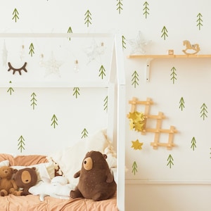 Removable Decals Kids room Trees, Olive trees, Wall stickers, Black trees, Boy room decals, Forest room, Grey trees 86NW