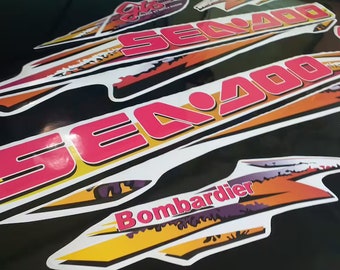 Kit de calcomanías personalizadas para "Sea-doo GTS Bombardier" - modelo 1997