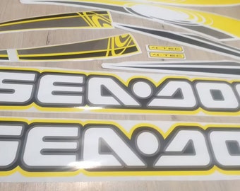 Custom Decals kit for"Sea-doo Gti Se 130 4-tec" Yellow & Grey-model 2006-2009