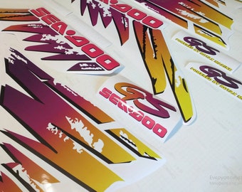 Kit de calcomanías personalizadas para el modelo "Sea-doo GS Bombardier" 1997-1999. Kit de calcomanías gráficas.