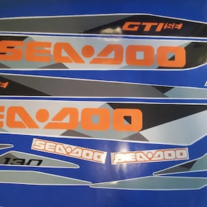 Kit de decalques personalizados para "Sea-doo GTI Se 130" Laranja Cinza Preto-Modelo 2014-2016