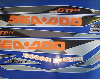 Custom Decals kit for "Sea-doo GTI Se 130" Orange Grey Black-Model 2014-2016