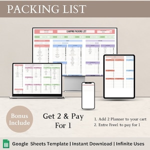 Ultimate Editable Vacation Packing List | Travel Checklist Template | Google Sheets & Excel | Digital Download