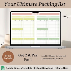 Editable Travel Packing List Template: Google Sheets, Excel, PDF