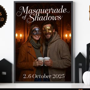 Personalized Halloween Couple Portrait: Spooky Gothic Photo Transformation (Digital Download