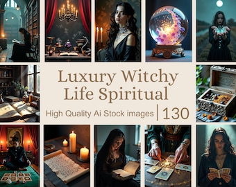 130 Luxury Witchy Life Spiritual Stock Photos | Tarot Reading, Spell Casting & Mystic Branding Image Pack