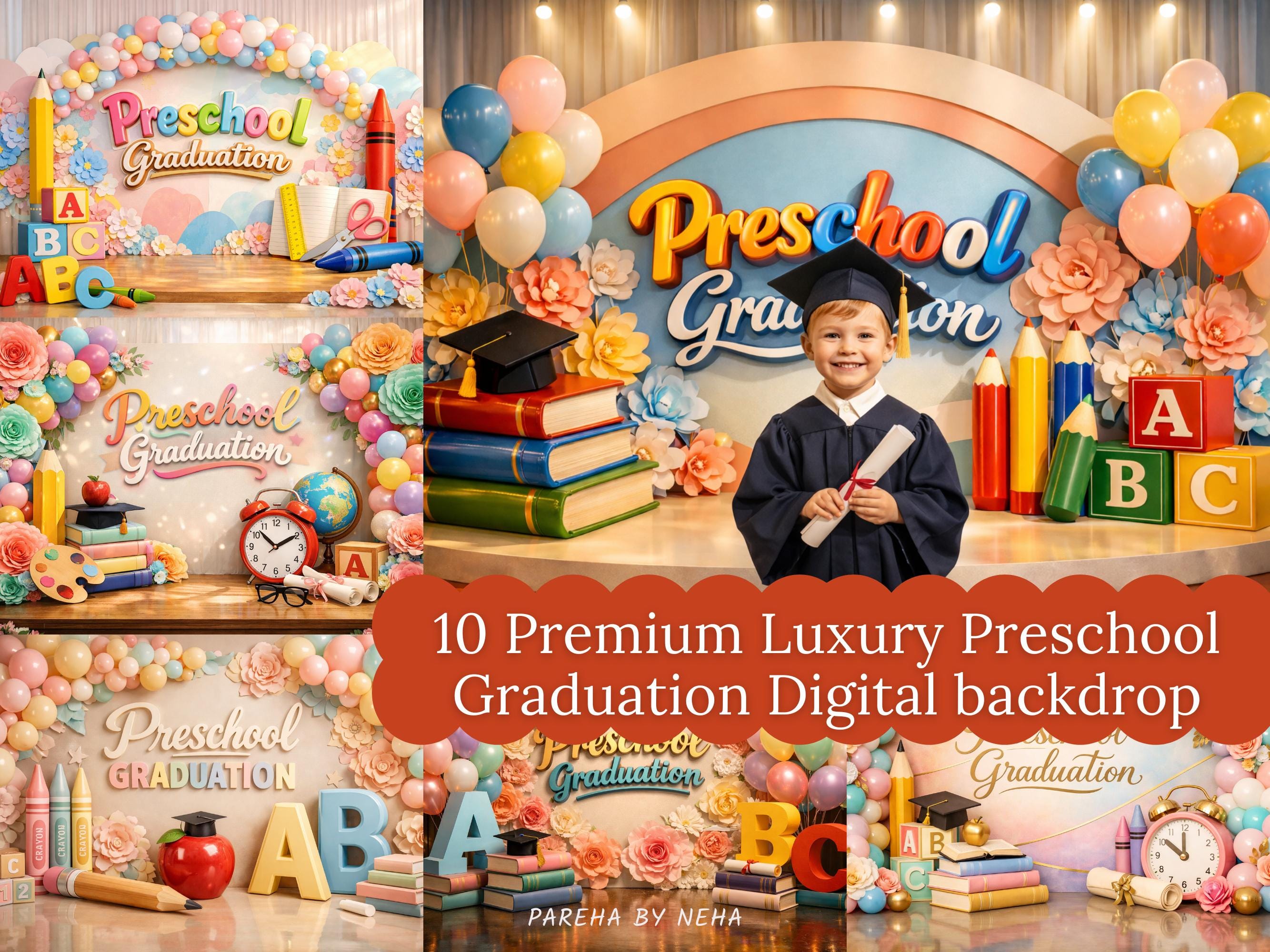 Kindergarten Graduate Banner 2025 - Large Last Day Of Kindergarten Backdrop, Preschool Graduation Party Decorations, Class Of 2025