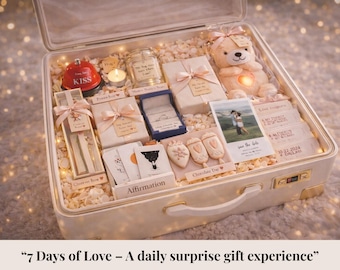 Coffret cadeau 7 jours d'amour | Panier surprise personnalisé pour la Saint-Valentin