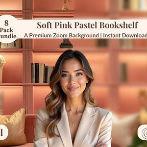 Virtual Bookshelf Backdrop Home Office Background Wall Elegant Design Work Space Zoom Meeting Room Background Dark Library Zoom Background