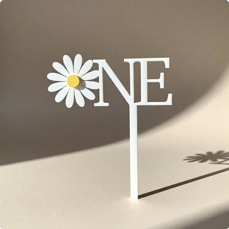 Daisy One Cake Topper SVG Laser Cut File | First Birthday Girl Cake ...