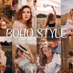 Boho Lightroom Presets: Warm, Moody, Brown Wedding Filters (Desktop & Mobile)