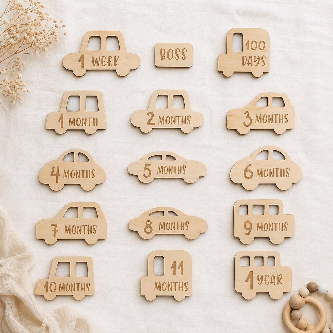 Baby Monthly Milestone SVG Laser Cut File | Newborn Photo Prop Discs ...