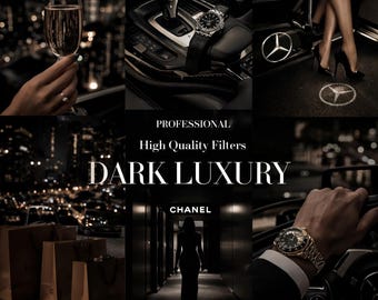 Dark Luxury Lightroom Presets | Moody Black Filters (Mobile & Desktop)