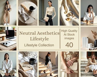40 neutrale esthetische levensstijl stockfoto's | Minimale anonieme brandingfotografie | Rustige marketingcontent voor Instagram en sociale media
