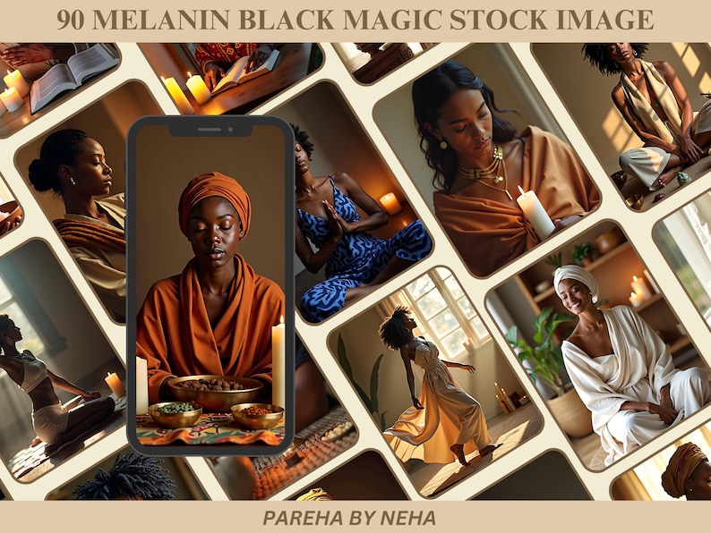 Faceless spiritual woman preparing altar with intuitive tools and soft lighting.
