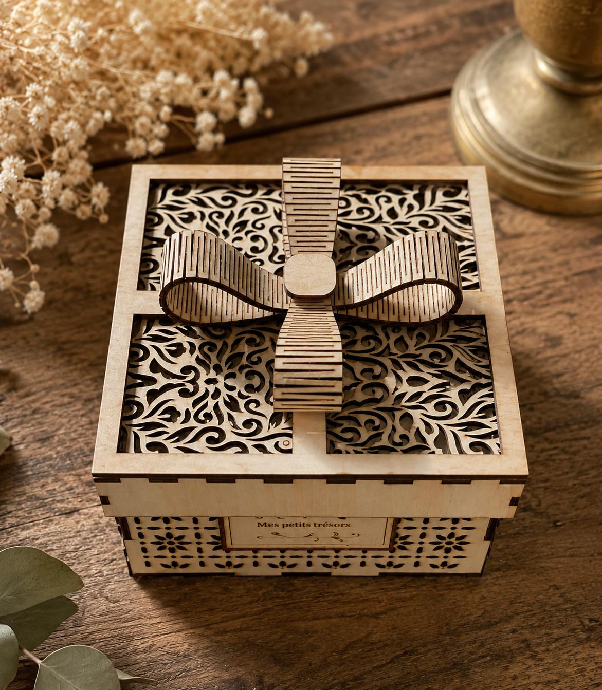 Decorative Gift Box SVG Laser Cut File | Flexible Wooden Box Template ...