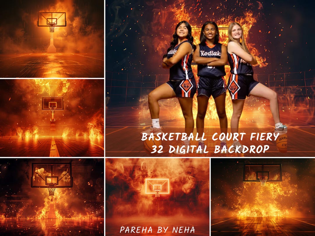 Basketball Digital Backdrops: Sports Team Photo Overlays (300 DPI Jpgs ...