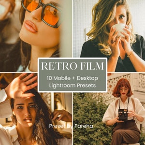 90&#39;s Vibes, 10 Retro Lightroom Preset, Vintage Aesthetic for Desktop & Mobile, Analog Film Filter, Editorial Photography, Old School Editing