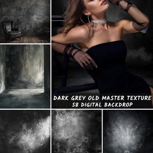 58 Old Master Studio Backgrounds Dark Gray Backdrop Set for Portrait, Maternity, Wedding & Fine Art Photography | Photoshop Texture