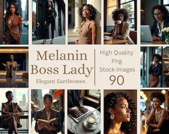 Melanin Boss Lady Stock Photos | Faceless, Brown & Gold Images (Digital Download)