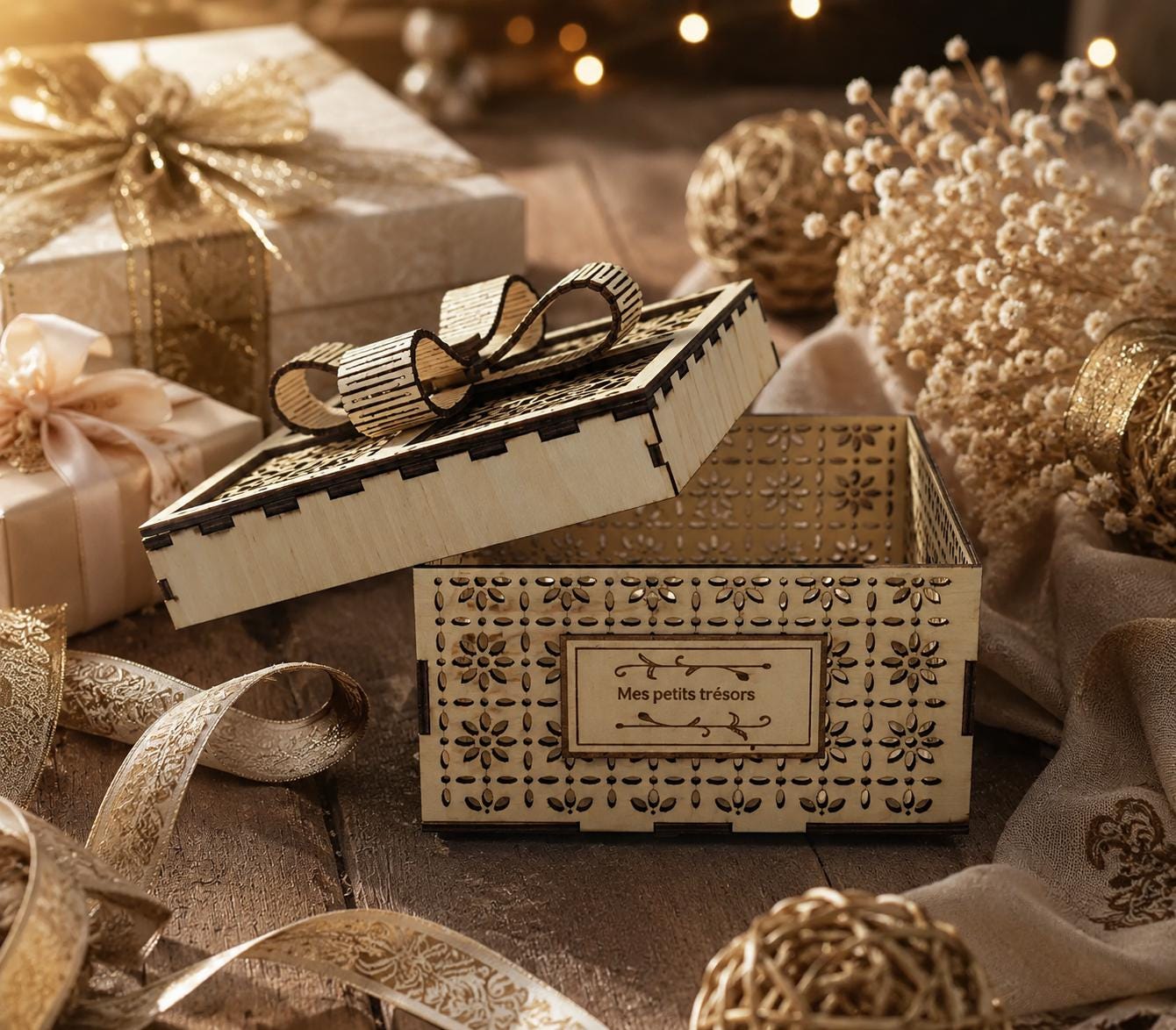 Decorative Gift Box SVG Laser Cut File | Flexible Wooden Box Template ...
