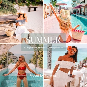 10 Summer Lightroom Mobile and Desktop Presets - Instagram Blogger Lifestyle Filters - Travel and Beach VSCO - Summer Photography Filters