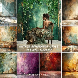 72 REMBRANDT Digital Backdrops Professionally Crafted School Portraits Grunge Abstract Old Master Digital Backdrop Senior Portrait Backdrop