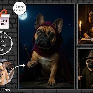 Personalized Fantasy Pet Portrait | Custom Magical Dog or Cat Art from Photo | Whimsical Digital Gift for Animal Lovers, Kids & Couples