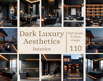 Donker luxe interieur Stockfoto's | Moody Home, Workspace (digitale download)