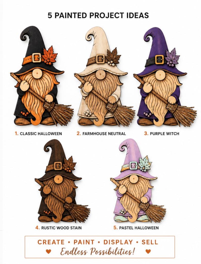 LightBurn Witch Gnome Design
