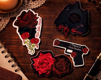 Dark Romance Stickers | Haunting Adeline, Zade Meadows Inspired | Gothic Rose, Masked Man Decals