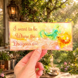 Fantasy Dragon Bumper Sticker | Waterproof Vinyl Bookish Decal (16cm x 7cm)
