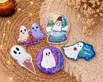 Glitzer Geist Aufkleber | Kawaii Halloween Planner Laptop Aufkleber