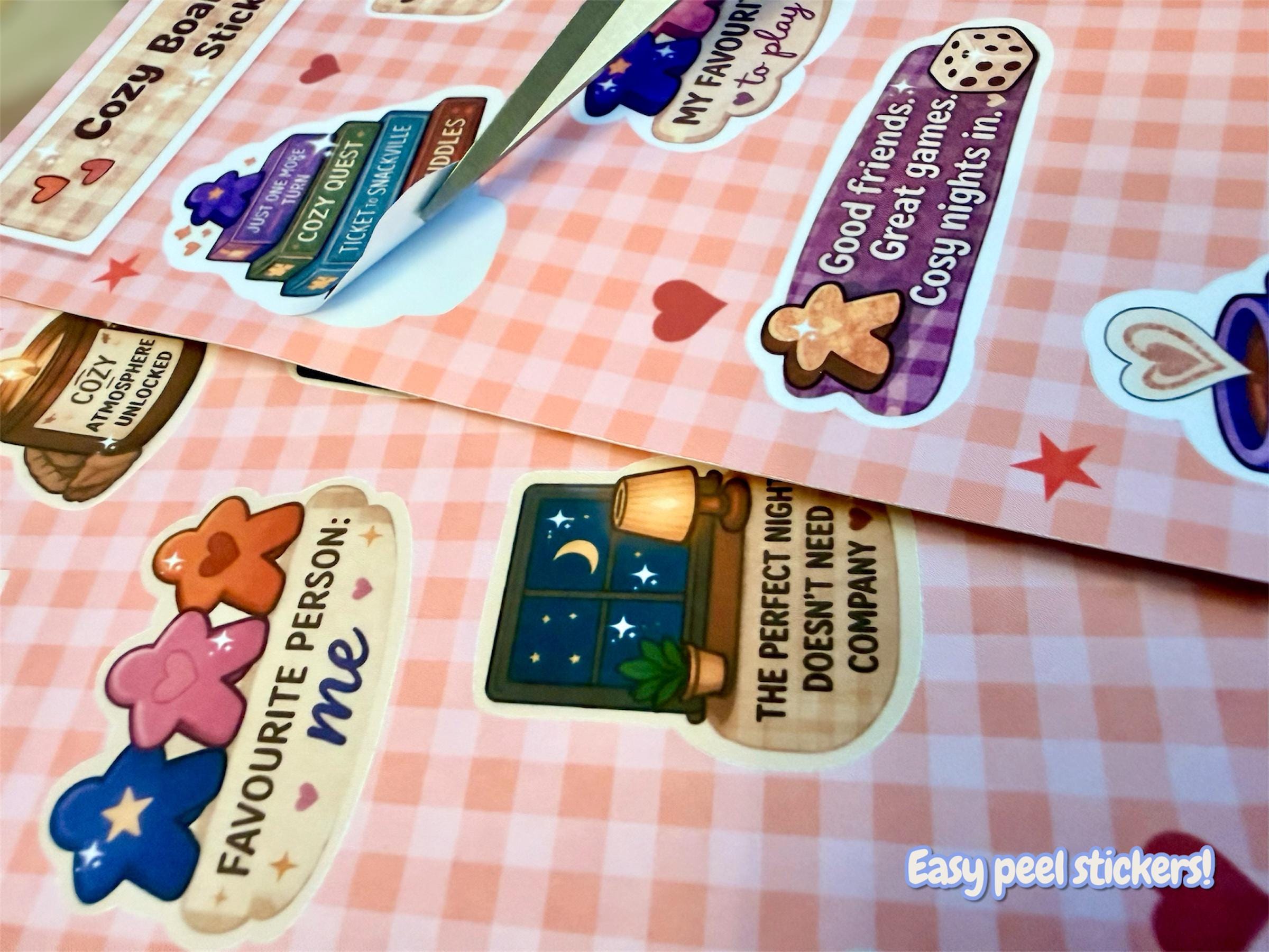 Cozy Board Game Sticker Sheet | Cute Catan Inspired Stickers | Board ...
