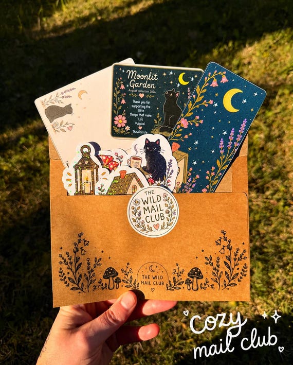 The Wild Mail Club | Cozy Snail Mail Subscription | Monthly Sticker & Postcard Club | Happy Mail | Exclusive Illustrated Gift