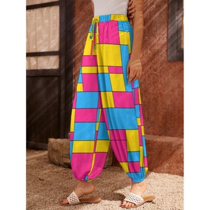 Pansexual Pride Carrot Pants Blocks of Colors from Pansexual Pride Flag, Pan Pride LGBT Clothing Gift for Pansexuals Pride Month XS to 6XL