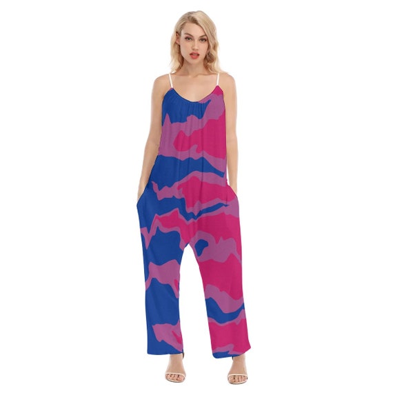Bisexual Pride Loose Cami Jumpsuit, Poured Paint Colors of Bisexual Pride  Flag, LGBT Clothing, Gift for Bisexual or Cis -  Canada